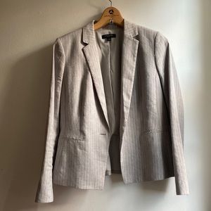 Ann Taylor light gray pinstripe blazer jacket
